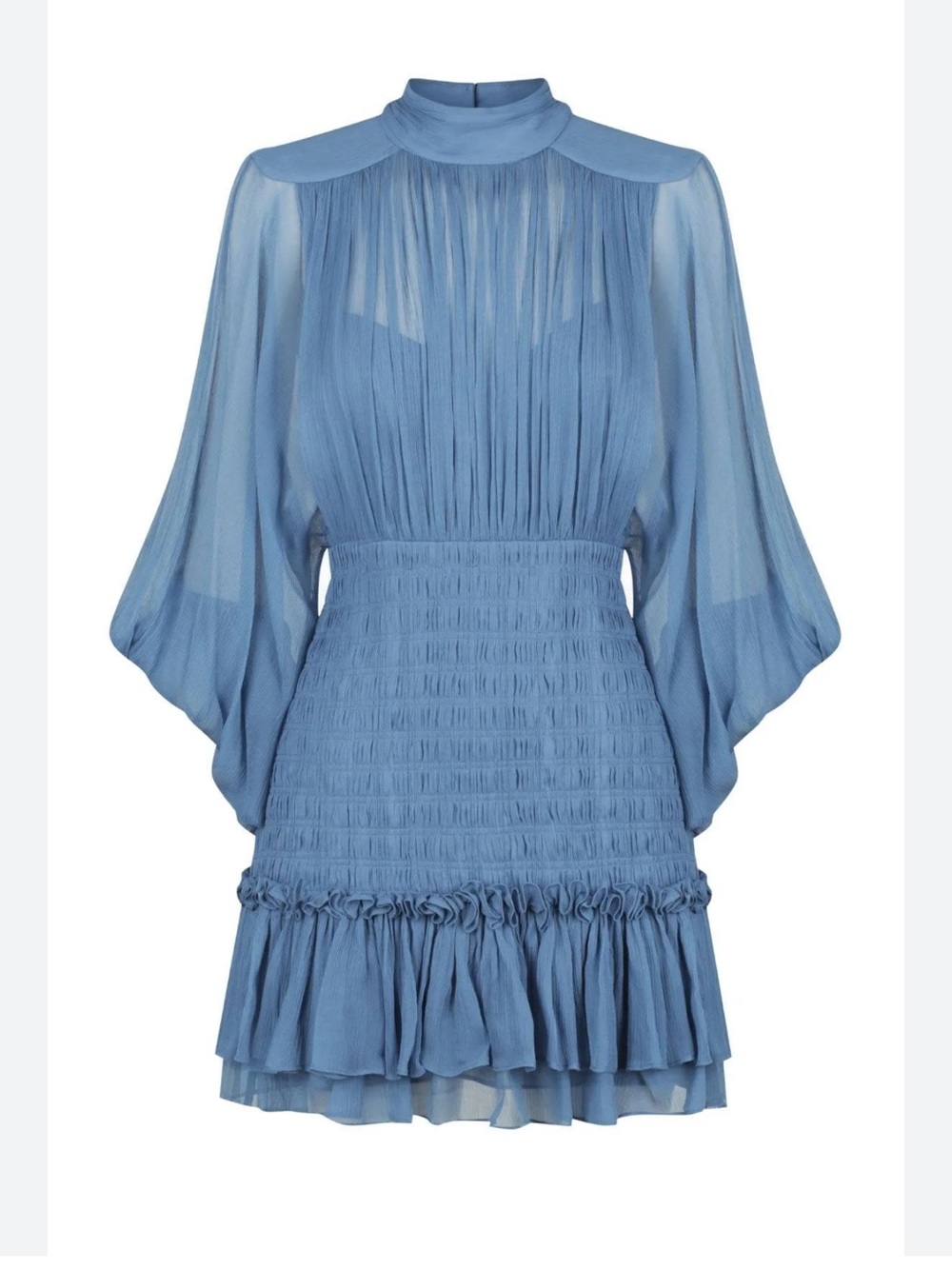 Shona Joy Dusty Blue Pleated Noemi Mini Dress